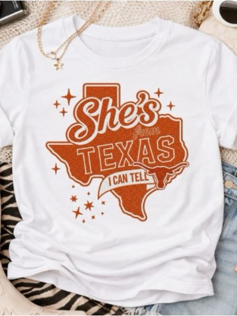 BRAND NEW WITH TAGS She’s From Texas Longhorn Graphic Tee